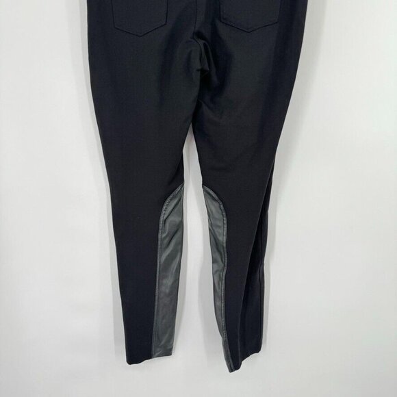 J Crew Gigi Pants faux Leather Trim Black Womens Size 12 Stretch equestrian - Picture 10 of 16